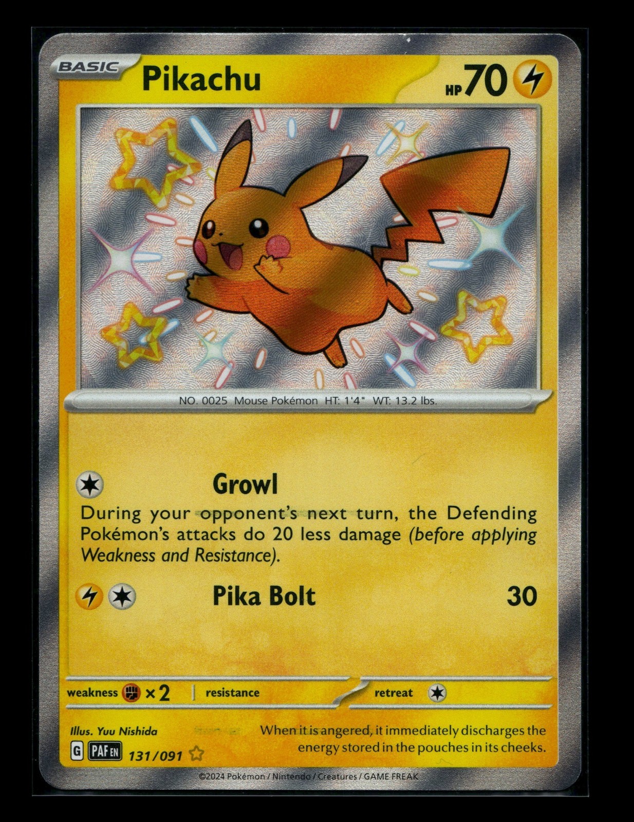 Pikachu 131/091 NM Holo PAF SV: Paldean Fates 03 NM-