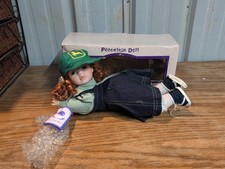 John Deere Porcelain Dolls Girl  Goldenvale Collection Denim  16” Farming