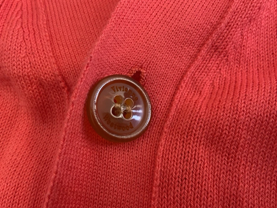 Cárdigan para hombre Vivienne Westwood lana color salmón con logotipo talla L PEC Foto 2 de 4