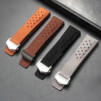 Quality Frosted Genuine Leather Watch Band Straps Mens 20/22/24mm for TAG Heuer