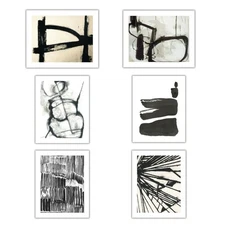 Brushy Neutrals Artwork, Set of 6 Unframed Prints for Wall Decor, Wall Decor ...