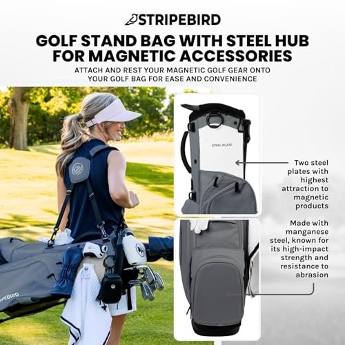 Golf Stand Bag with Hub for Magnets - 4 Way Full-Length Dividers Golf Club Bag - Picture 3 of 7