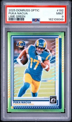 2025 PANINI DONRUSS OPTIC 192 PUKA NACUA LIME GREEN /50 PSA 9!