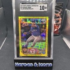 2023 Topps Chrome Logofractor Ezequiel Duran #36 Yellow Refractor #/75 Rookie RC