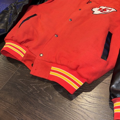 XL NFL Kansas City Chiefs Thick Wool Letterman Baseball Varsity Bomber Jacket - Picture 3 of 9