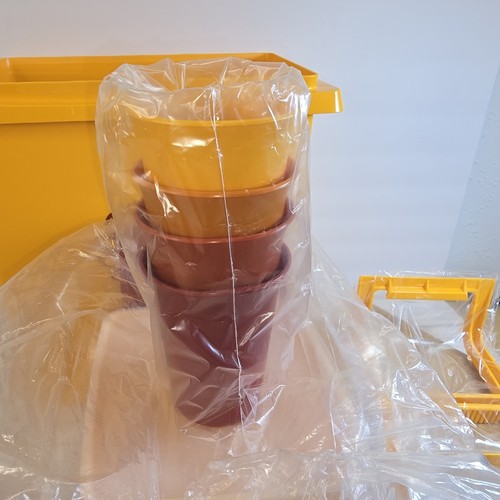 Vintage NEU 82 Tupperware Mais rot Sunburst Behälter Picknick Set Pack Z4 komplett - Bild 14 von 18