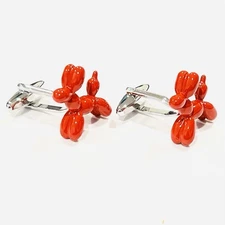 Red Balloon Dog Cufflinks For Men Birthday Wedding Anniversary Gift