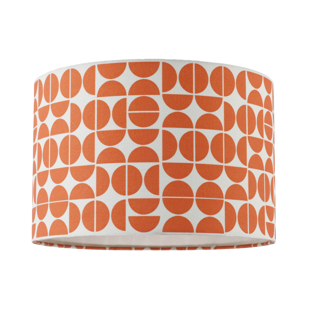 Modern Orange Geometric Linen Fabric Lamp Shade with Cotton Lining by Happy H...