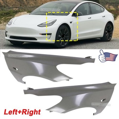 Both Side Front Fender for 2017-2023 Tesla Model 3 Driver Left & Right Passenger