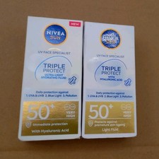 2x NIVEA SUN UV Face Specialist Triple Protect SPF50+ 40ml | Twin Pack Face NEW