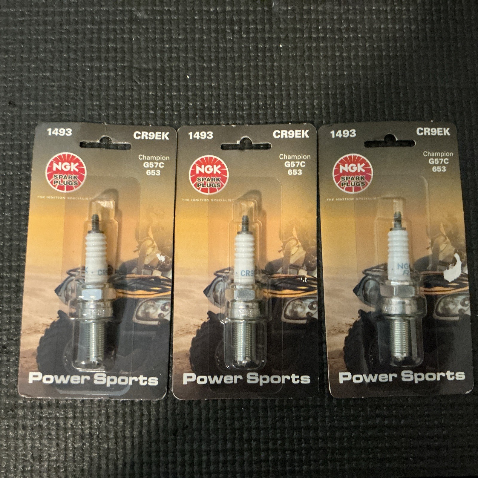 Lot of 3 POWER SPORTS Spark Plug-Standard Carded NGK 1493 