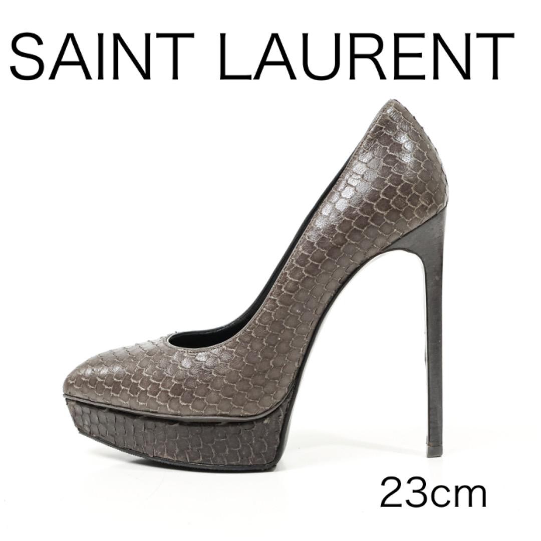 Autentiche decolte Yves Saint Laurent plateau tacco pelle marrone taglia 36 donna