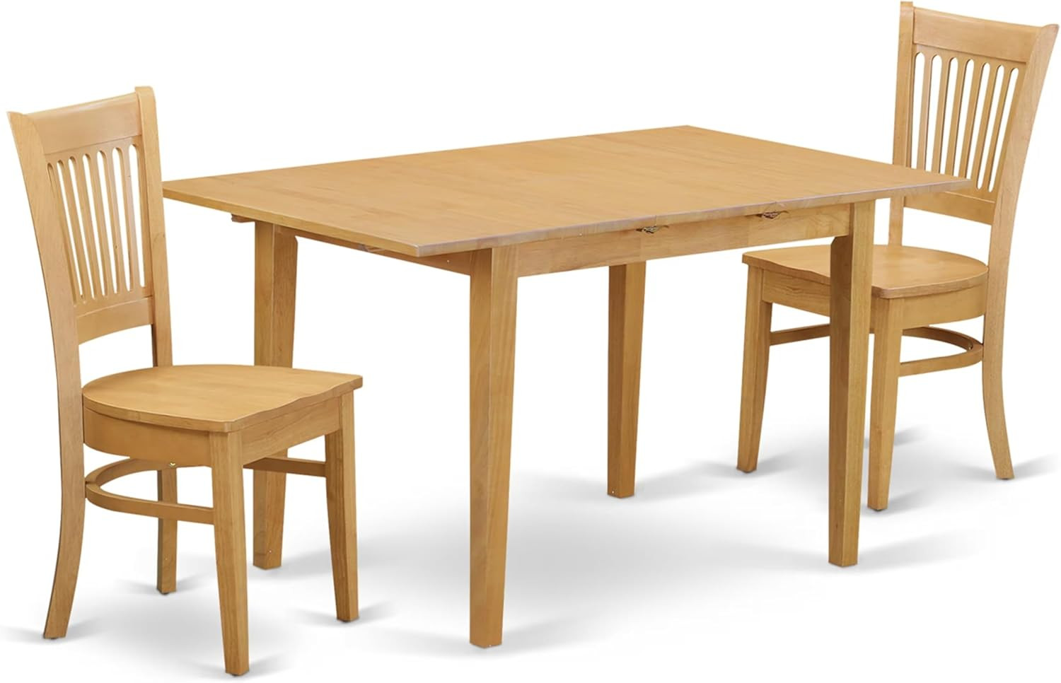 NOVA3-OAK-W 3 Piece Kitchen Table Set for Small Spaces Contains a Rectangle Dini