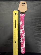 Pink Macrame Wristlet, Boho Keychain Accessory, Wristlet, Handmade