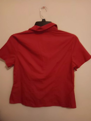 Sag Harbor Damen Petite Large roter Stern, Knopfleiste Bluse, neu ohne Etikett Einzelhandel $ 40 - Bild 2 von 7