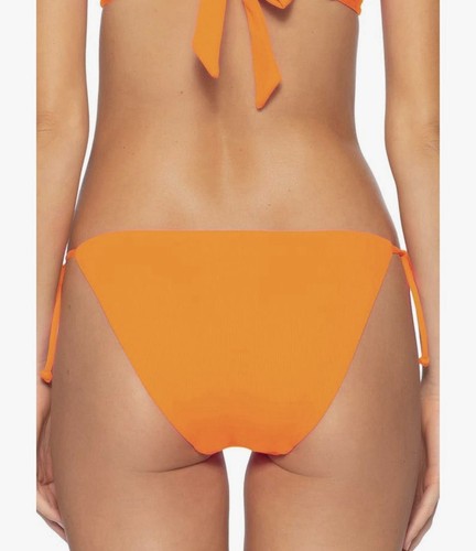 Becca Demi Ribbed Tie Side Hipster Bikini Bottom in Atomic Tangerine Sz Med $54 - Picture 2 of 7