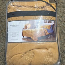 Threshold Full/queen Tufted Diamond Crinkle Comforter Set Machine Wash Mustard