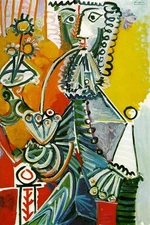 Musketeer with pipe,Pablo Picasso Hand painted Oil Painting Repro Canvas Wall Ar