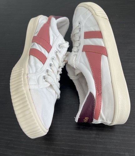 Gola Vegan Canvas Lace-Up Sneakers Tennis Mark Cox Vintage Pink Women’s SZ 9 - Picture 11 of 13