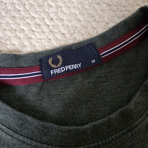 T-shirt Fred Perry tinta unita classica girocollo S/S verde scuro uomo M Medium - Foto 6 di 9