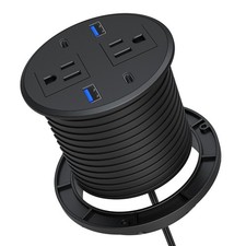 Recessed Power Grommet with AC Outlets, 3inch Desktop Power Grommet Outlet,30...