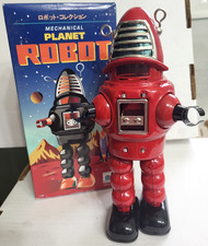 Tin Toys Planet Robot RED wind up MS430 HAHA toys