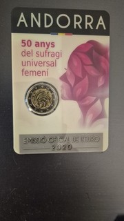 2€ Andorre 2020 50 ans Suffrage Universel Des Femmes
