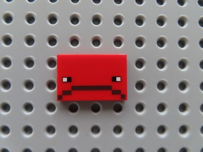 Lego 1 x Fliese 26603pb250 2x3 rot bedr. Minecraft Strider Face 21185 21266
