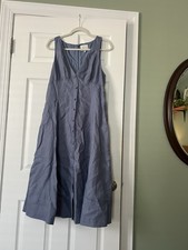 Reformation Sebastien Linen Dress 10 Cornflower Blue