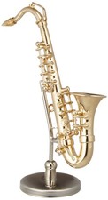 SUNRISE SOUND HOUSE Miniature Instrument Tenor Saxophone 1/12 Gold