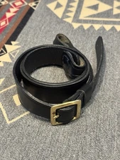 JAY PEE Shoulder Strap Black BRASS 46 Genuine Cowhide Leather Vintage