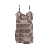 Urban Outfitters Mini Dress Women's Medium Brown Gingham Y2K Western Cottagecore