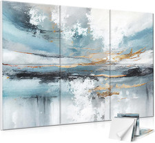 6 Pack Art Acoustic Panels 72" X 48", Lake of the Sky  Large Self-Adhesive Deco