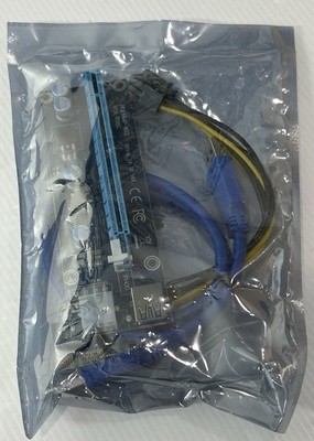 PCI-E 1x to 16x USB GPU Riser Extender Adapter Card PCIE164P-N03 VER: 006C +Cord