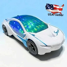 Stylish 3D Music Flashing  Light up Car Electric Automatic Toy Children Kid Gift