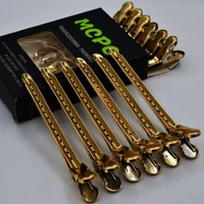 12 Pcs Metal Duckbill Hair Clips for Sectioning Alligator gold 