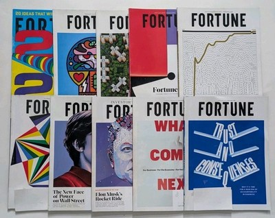 FORTUNE Magazine Lot of 10 Magazines 2020 2021 Elon Musk Global 500 30th Anniver
