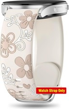 Only Strap For Samsung Galaxy Watch 7 40mm Silicone Floral Cute Flower Engraved