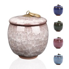 Small Urns for Human Ashes Keepsake, Ceramic Ice Crack Memorial Keepsake Crem...