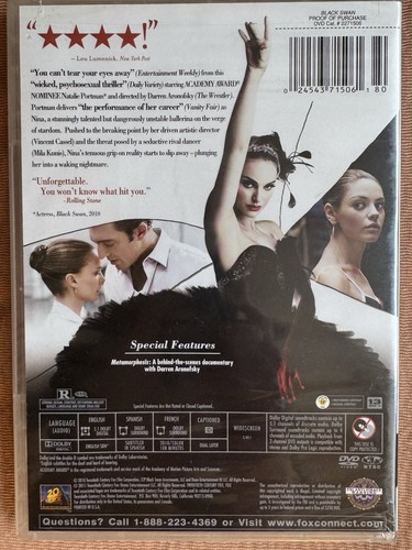 Black Swan (DVD) Movie, Natalie Portman 2010 Widescreen - BRAND NEW SEALED! - Picture 2 of 8