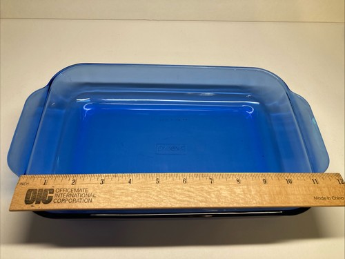 Pyrex Blu Cobalto #232 Teglia da Forno Rettangolare 2 Qt 11x7x1,5 IN Made In USA - Foto 7 di 9