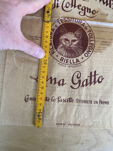 sacchetto pubblicitario filatura tessitura lana gatto epoca collezione sartoria - Foto 6 di 8