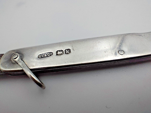 Antique 1884 1927 Stirling Silver 2x Pocket Fruit Knife Harrods Marples Ibberson - Picture 4 of 13