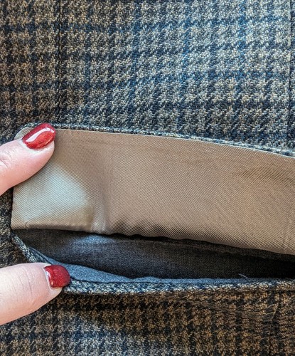 Austin Reed Sport Mantel Blazer Wolle Hahnentritt Tweed Oliv Herren Größe 43R USA - Bild 9 von 12