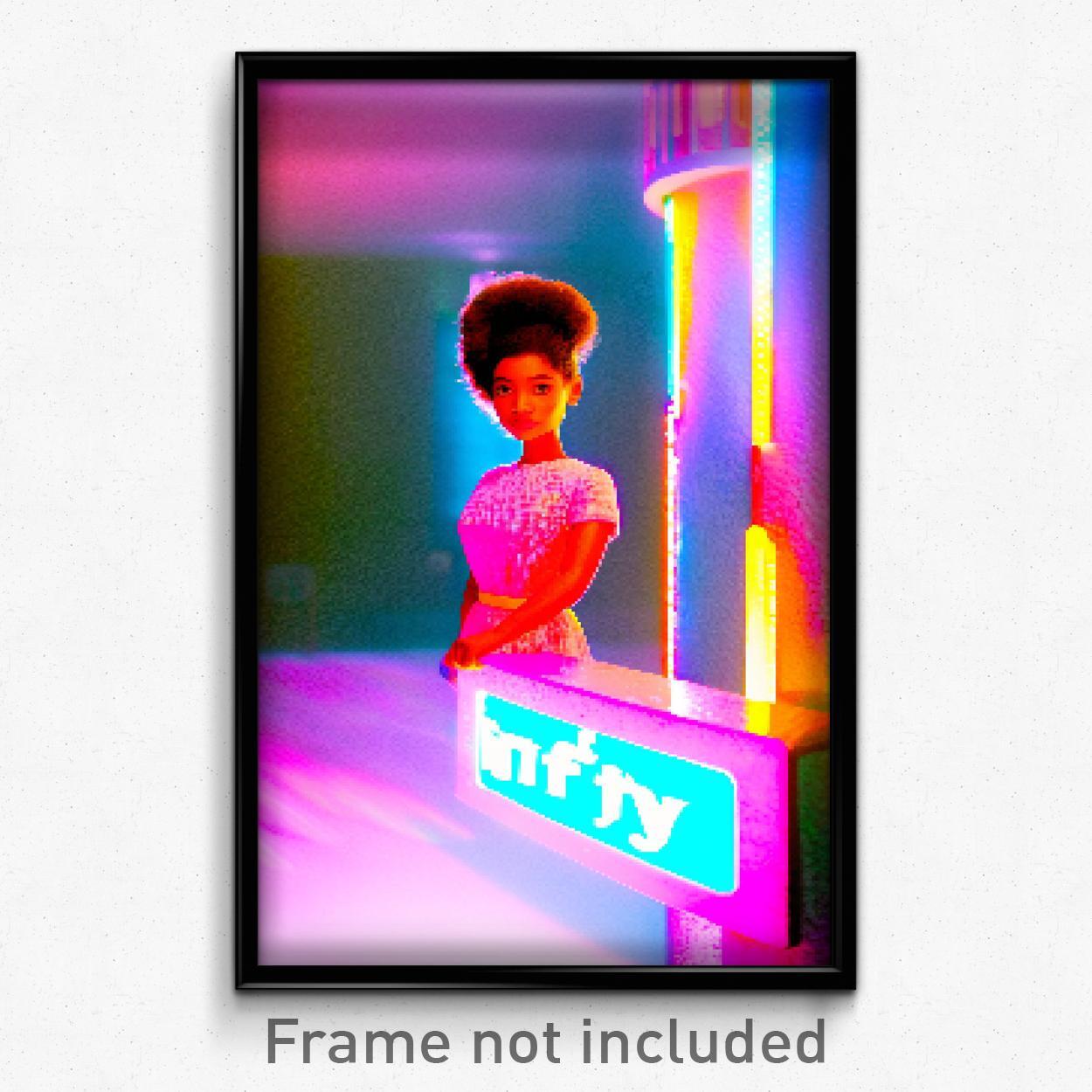 8 Bit Psychedelic Pixel Art Poster - Trippy Video Game Print