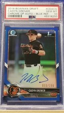 Cadyn Grenier - 2018 Bowman Chrome Draft Autograph Blue Refractor  PSA 10  