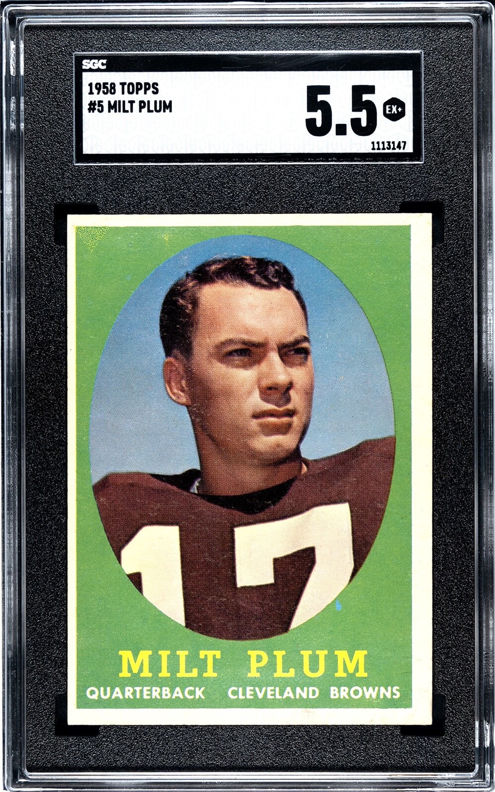 1958 Topps #5 Milt Plum Rookie SGC 5,5 EX+ Cleveland Browns mejor precio en eBay