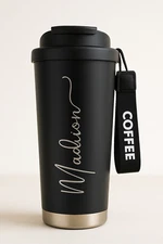 Personalized Custom Travel Coffee Mug Tumbler  w/Straw Flip Lid Insulated  16 Oz
