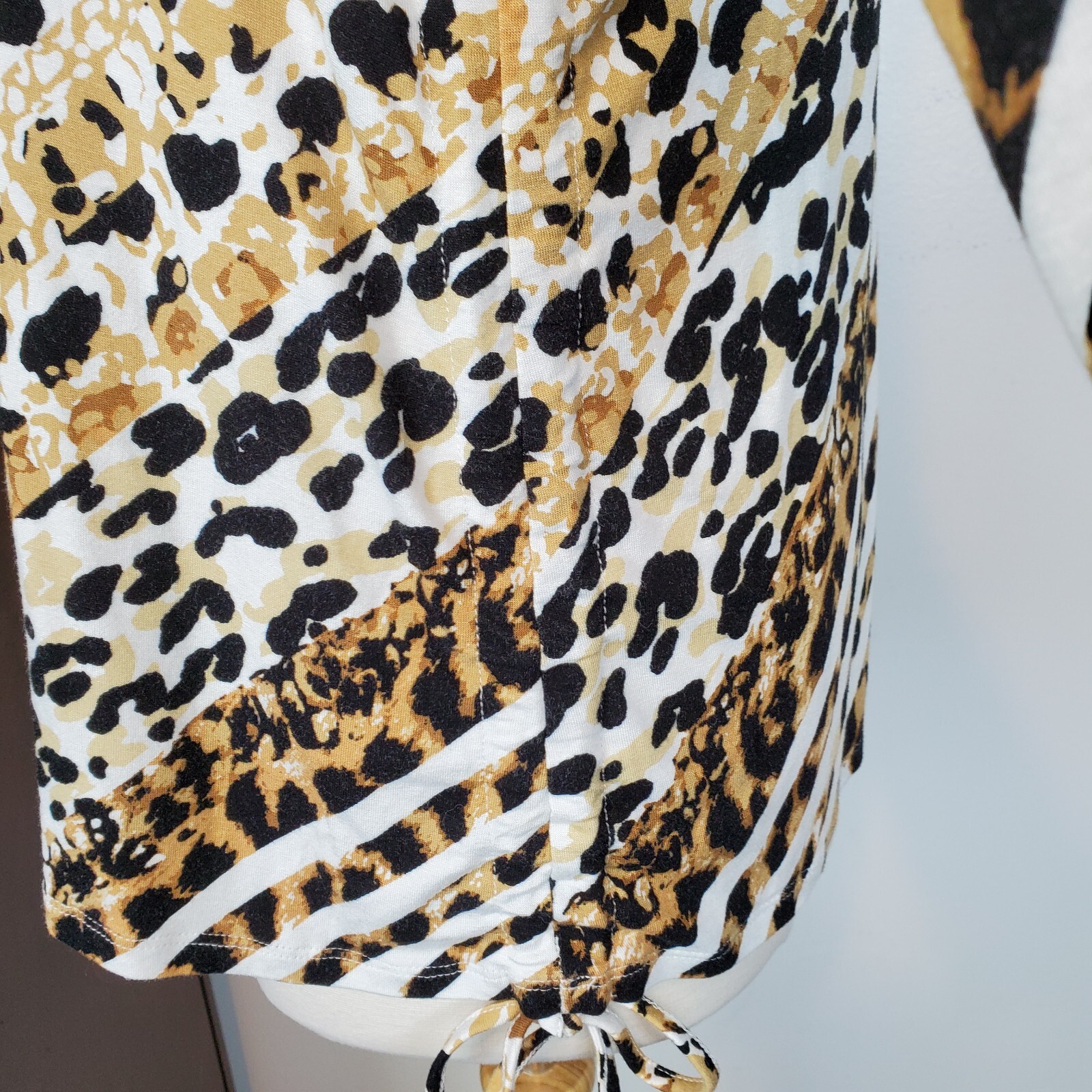 Ruby Rd. Soft Striped Animal Print Embellished Ne… - image 6