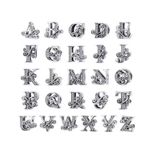 Initial Letter Charm 925 Sterling Silver  - Fits all Charm Bracelets